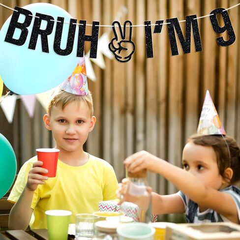 Bruh I'm 14 Banner, Official Teenager, Bro I'm 14, Hello Forteen, Happy 14th Birthday Party Decorations Supplies for Boy Girl, Black Glitter in Saudi Arabia