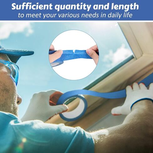 Fainne Blue Painters Tape Multi Pack Multi Pack Safe Paint Paper Scking For Wall Paint Decoration Supplies (2 Inch × 55 ياردة ، 12 لفائف) in Saudi Arabia