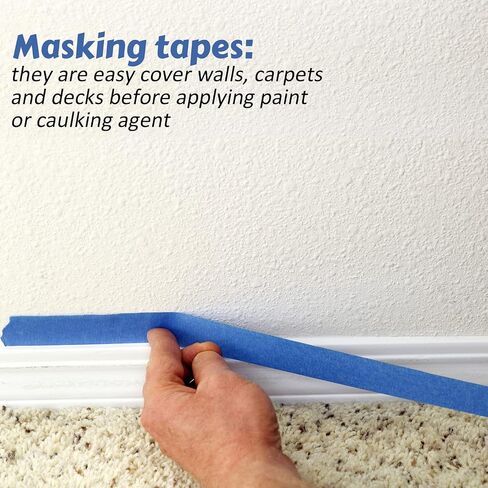 Fainne Blue Painters Tape Multi Pack Multi Pack Safe Paint Paper Scking For Wall Paint Decoration Supplies (2 Inch × 55 ياردة ، 12 لفائف) in Saudi Arabia