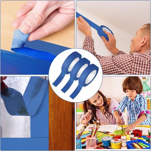 Fainne Blue Painters Tape Multi Pack Multi Pack Safe Paint Paper Scking For Wall Paint Decoration Supplies (2 Inch × 55 ياردة ، 12 لفائف) in Saudi Arabia