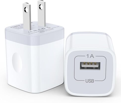 USB Charger Block,5V 1A Power Adapter Fast Charging Cube Box Single Port Android Phone USB Plug Adapter for Wall Outlet for iPhone 16 Pro Max/16 Plus/16/15/14/13,Samsung Galaxy S25 Ultra/S24/S23/S22 in Kuwait