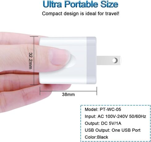 USB Charger Block,5V 1A Power Adapter Fast Charging Cube Box Single Port Android Phone USB Plug Adapter for Wall Outlet for iPhone 16 Pro Max/16 Plus/16/15/14/13,Samsung Galaxy S25 Ultra/S24/S23/S22 in Kuwait