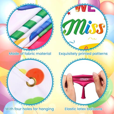 وداعًا ، ستزخم الزخارف الحزبية ، سنفتقدك حظًا سعيدًا لافتة بانر وبالونات 18pcs للتخرج من زميل العمل في وقت التخرج مغادرة لوازم الحفلات وداعًا in Kuwait