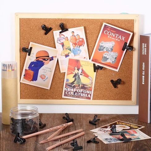 30 Pieces Push Pins Clips, Bulldog Clips with Thumb Tacks for School Artworks Projects on Cork Board, Photos Documents on Bulletin Board, No Holes for The Paper on Cubicle Walls (Rose Gold) in Saudi Arabia