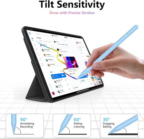 Pencil for Apple iPad 10th Generation, 15Mins Fast Charge for Apple Pencil, Tilt Sensitivity & Palm Rejection for iPad Pencil, Drawing Stylus Pen for iPad 2018-2024, Good to Note-Taking Work Study in Saudi Arabia