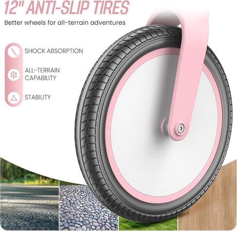 Sereed Toddler Balance Bike Bike 2 Year ، 12 Ingable Kids Bike Toy مع سلة ، هدية عيد ميلاد لـ Age 2 3 4 5 Boys Girls ، Assembly Free Tools ، No Pedal (Pink) in Kuwait