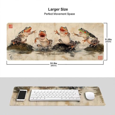 Katana Gaming Mouse Pad Japanese Samurai Sword Black White Mousepad Extended Large Laptop Keyboard Non-Slip Rubber Base with Stitched Edges for Home Office Computer Keyboard Laptop 31.5x11.8 Inch in Kuwait