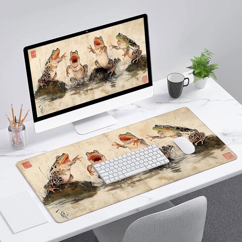 Katana Gaming Mouse Pad Japanese Samurai Sword Black White Mousepad Extended Large Laptop Keyboard Non-Slip Rubber Base with Stitched Edges for Home Office Computer Keyboard Laptop 31.5x11.8 Inch in Kuwait