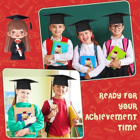 16 Sets Mini Graduation Bear Plush with Gift Bag Graduation Card Set Hangable Graduation Bear Stuffed Animals Congrats Grad Bears for DIY Graduation Gift Graduation Party Favors(Black) in Saudi Arabia