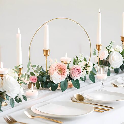 25PCS 12 Inch Metal Floral Hoop Centerpiece with Stand, Silver Macrame Rings Wedding Centerpiece Table Decorations with 25PCS Stand, DIY Dried Flower Wreath for Party Table Decor Dream Catcher in Saudi Arabia