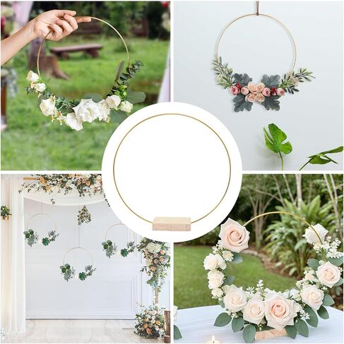 25PCS 12 Inch Metal Floral Hoop Centerpiece with Stand, Silver Macrame Rings Wedding Centerpiece Table Decorations with 25PCS Stand, DIY Dried Flower Wreath for Party Table Decor Dream Catcher in Saudi Arabia