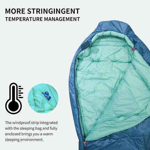 3-4 Seasons Cyan Two-Layer Shingle Sleeping Bag with Inner Pocket for Adult,Perfect for Backpacking,Traveling and Hiking,Including Free Compression Stuff Sack in Kuwait