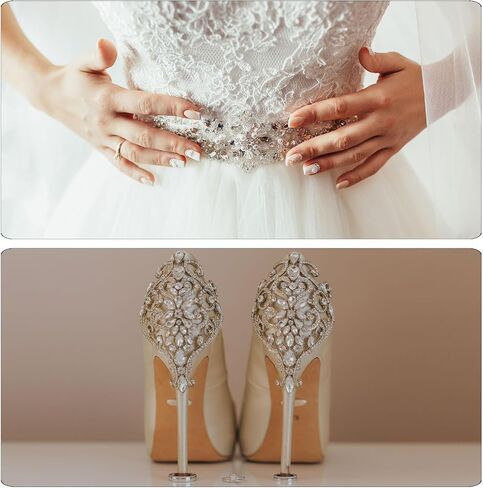 uxcell Crystal Rhinestone Applique with Beads, Butterfly Handmade Sewing Hot Fix Applique for Bridal Wedding Dress Belt Shoes Decoration in Saudi Arabia