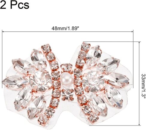 uxcell Crystal Rhinestone Applique with Beads, Butterfly Handmade Sewing Hot Fix Applique for Bridal Wedding Dress Belt Shoes Decoration in Saudi Arabia