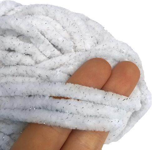 Troyarn Velvet Star (3- Skeins Pack) Glitter Glitter Chenille Baby Blanting Yarn amigurumi yarn for crocheting and knitting super bulky 3x100 gr (3x120 yds) (10447 - grass ، 3 skein) in Kuwait