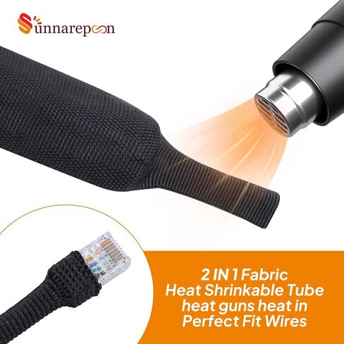 أنبوب قابل للانكماش من SUNNAREPOON لإدارة الكابلات، نسبة 2 في 1، بطانة غير لاصقة، نول سلكي يتقلص بالحرارة للسيارات لحماية تسخير الأسلاك (3/8 بوصة - 28 قدمًا) in Kuwait