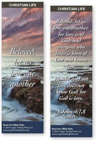 Christian Bookmark with Bible Verse, Pack of 25, Christian Life Themed, Beloved, Let Us Love One Another, 1 John 4:7-8 in Saudi Arabia
