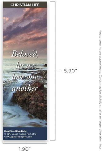 Christian Bookmark with Bible Verse, Pack of 25, Christian Life Themed, Beloved, Let Us Love One Another, 1 John 4:7-8 in Saudi Arabia