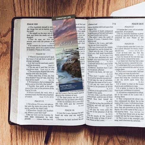 Christian Bookmark with Bible Verse, Pack of 25, Christian Life Themed, Beloved, Let Us Love One Another, 1 John 4:7-8 in Saudi Arabia