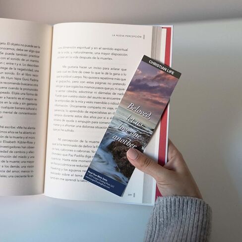 Christian Bookmark with Bible Verse, Pack of 25, Christian Life Themed, Beloved, Let Us Love One Another, 1 John 4:7-8 in Saudi Arabia
