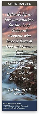 Christian Bookmark with Bible Verse, Pack of 25, Christian Life Themed, Beloved, Let Us Love One Another, 1 John 4:7-8 in Saudi Arabia