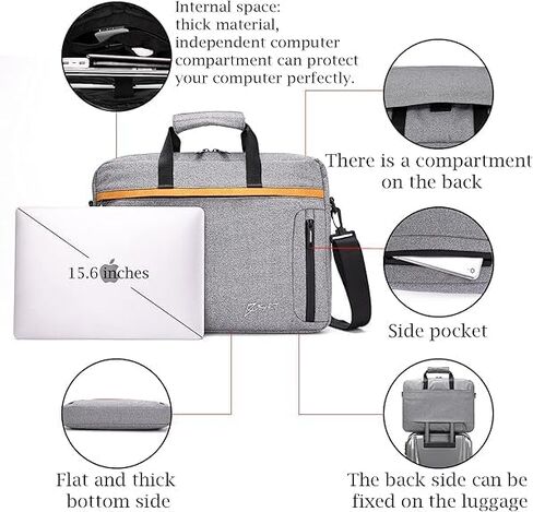 Slim Laptop Bag 15.6 Inch Laptop Briefcase for Women & Men, Waterproof Shoulder Bags in Saudi Arabia