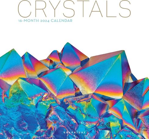 Graphique 2024 Crystals Wall Calendar | 12" x 12" | Thick Paper | Home & Office Organizer | Large Monthly Grid | 3 Languages & Marked Holidays | 4 Month Preview Page for 2025 in Saudi Arabia
