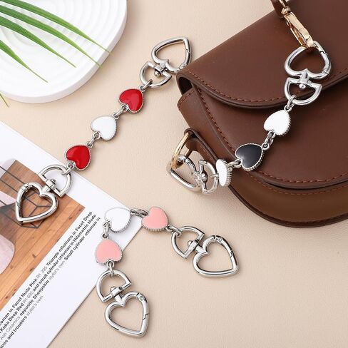 Operitacx 3pcs Heart-Shaped Bag Extender Chain Strap for Handbags Decorative Purse Chain with Unique Design Crossbody Underarm Style Present for Friends Special Occasions in Saudi Arabia