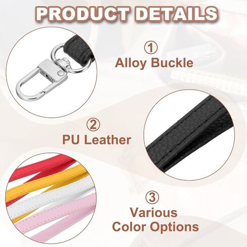 PATIKIL Leather Wristlet Strap, PU Leather Wristlet Keychain Strap Hand Wrist Lanyard Replacement for Women Wallet Clutch Purse Phone Car Key Handbags Accessory, Black in Saudi Arabia