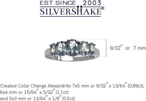 Silvershake تخرج 5 أحجار كريمة من الذهب الأبيض مطلي 925 فضة اليد اليمنى خاتم للذكرى السنوية للنساء in Kuwait