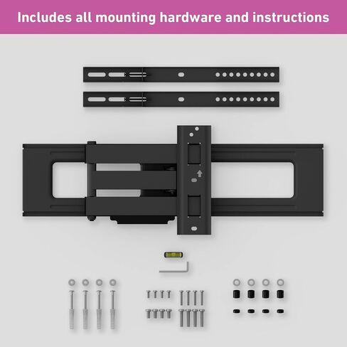 D-Line TV Wall Bracket for 50-85 Inch TVs, Ultra Low Profile TV Bracket with Spirit Level, Slim Flat to Wall TV Mount - VESA 200x200mm - 600x400mm, Holds up to 132lbs in Kuwait