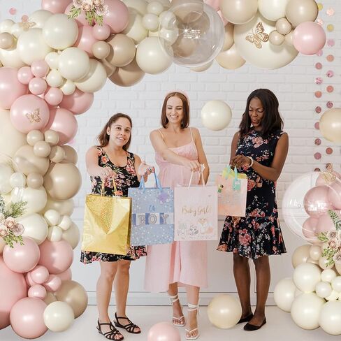 Coquette Birthday Decorations 145 Pcs Coquette Bow Pink and White Balloon Arch Kit Include Bow Balloon Light Pink White Bow Balloons for Pink Bow Birthday Party Decorations in Kuwait