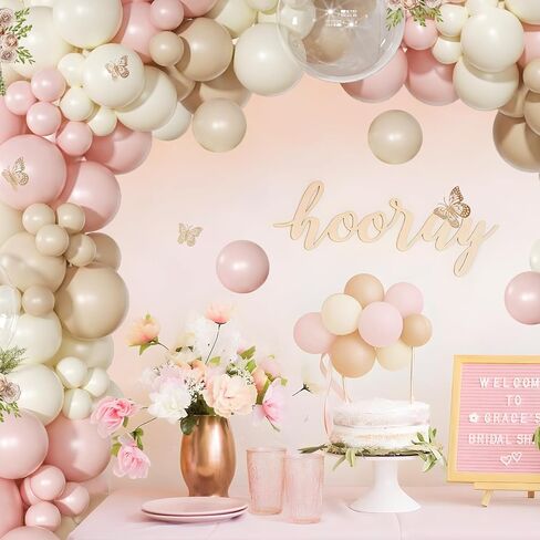 Coquette Birthday Decorations 145 Pcs Coquette Bow Pink and White Balloon Arch Kit Include Bow Balloon Light Pink White Bow Balloons for Pink Bow Birthday Party Decorations in Kuwait