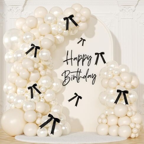 Coquette Birthday Decorations 145 Pcs Coquette Bow Pink and White Balloon Arch Kit Include Bow Balloon Light Pink White Bow Balloons for Pink Bow Birthday Party Decorations in Kuwait