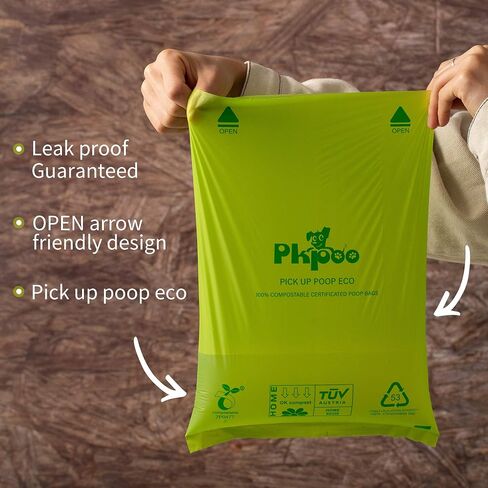 100% Compostable Dog Poop Bags, Extra Wide, Vegetable-Based Large Poop Bags for Dogs, Biodegradable Waste Bags for Poo, Cat Litter, Diaper Sacks, Unscented, 120 Counts in Saudi Arabia