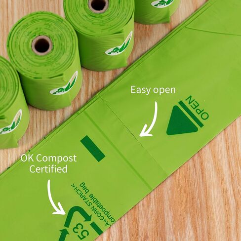 100% Compostable Dog Poop Bags, Extra Wide, Vegetable-Based Large Poop Bags for Dogs, Biodegradable Waste Bags for Poo, Cat Litter, Diaper Sacks, Unscented, 120 Counts in Saudi Arabia