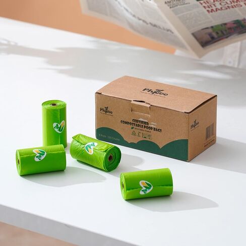 100% Compostable Dog Poop Bags, Extra Wide, Vegetable-Based Large Poop Bags for Dogs, Biodegradable Waste Bags for Poo, Cat Litter, Diaper Sacks, Unscented, 120 Counts in Saudi Arabia