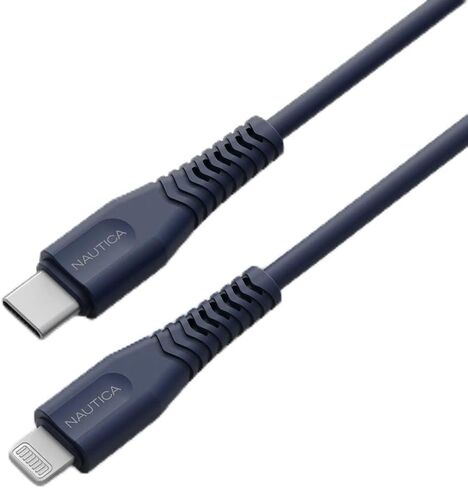 Nautica USB C إلى كبل البرق ، النوع C إلى كبل البرق ، شاحن USB C ، تم التحقق من MFI ، شاحن سريع ، شحن سلك متوافق مع iPhone 13/12 PRO MAX/11/XS/XR ، iPad ، Airpod ، 4 أقدام. C100 (أحمر) in Saudi Arabia