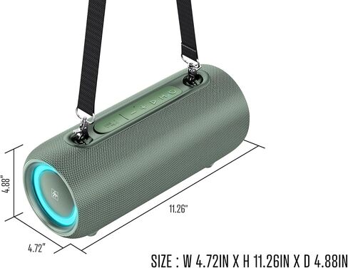 Fisher Bluetooth Wireless Portable Speaker 26W PEAK Power Boombox w HD Sound & Lights, IPX5 Water Resistant, Strap Handle, 7H Playtime, TWS Pairing, BT 5.3, Built-in Mic and Hands-Free Calling|Outdoor in Kuwait