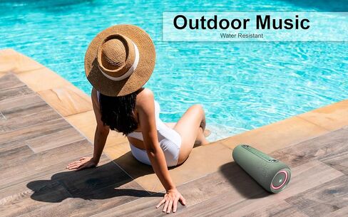 Fisher Bluetooth Wireless Portable Speaker 26W PEAK Power Boombox w HD Sound & Lights, IPX5 Water Resistant, Strap Handle, 7H Playtime, TWS Pairing, BT 5.3, Built-in Mic and Hands-Free Calling|Outdoor in Kuwait