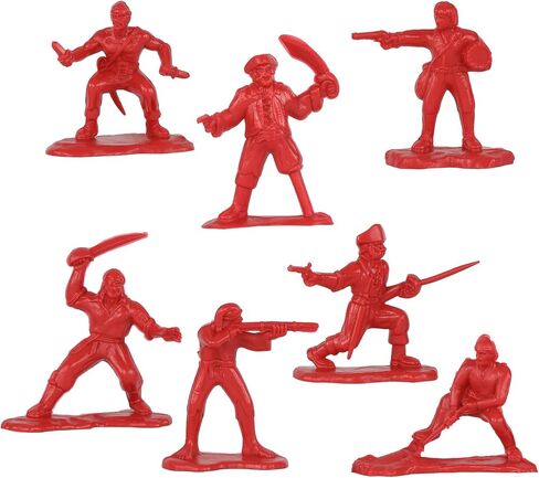 Tim Mee Pirates of Treasure Island - Red 28pc Plastic Toy Figures Boat Chest in Saudi Arabia