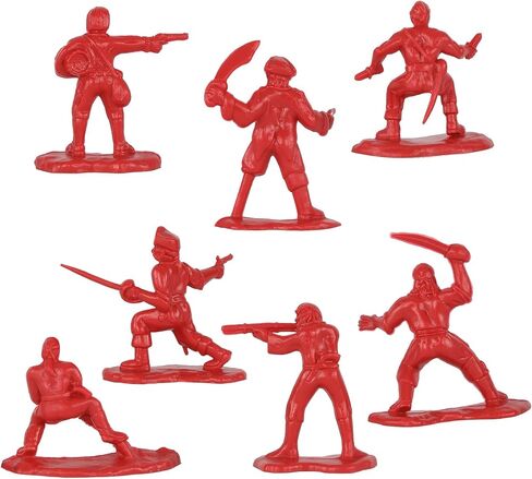 Tim Mee Pirates of Treasure Island - Red 28pc Plastic Toy Figures Boat Chest in Saudi Arabia