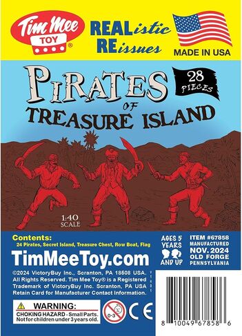 Tim Mee Pirates of Treasure Island - Red 28pc Plastic Toy Figures Boat Chest in Saudi Arabia