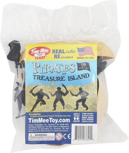 Tim Mee Pirates of Treasure Island - Red 28pc Plastic Toy Figures Boat Chest in Kuwait