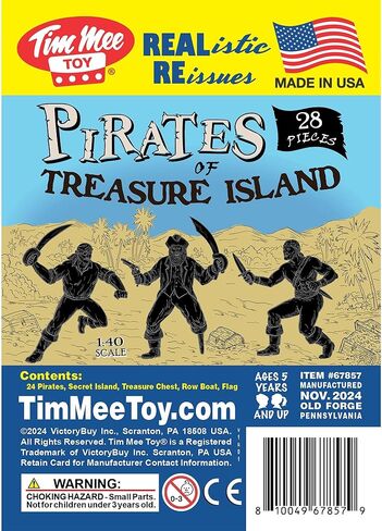 Tim Mee Pirates of Treasure Island - Red 28pc Plastic Toy Figures Boat Chest in Kuwait