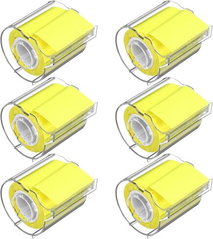 Thenshop 6 Pcs Full Adhesive Roll Sticky Notes with Cutter Width x Length 2 x 315 Inches Self-Stick Notes with Dispenser Memo Roll Tape Ruled Type for Office Home Organization(Neon Yellow) in Saudi Arabia