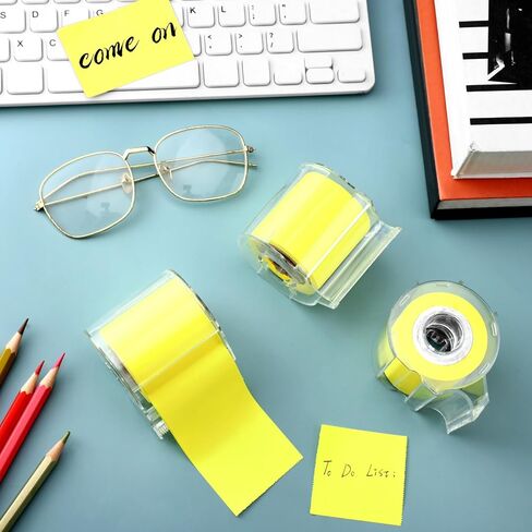 Thenshop 6 Pcs Full Adhesive Roll Sticky Notes with Cutter Width x Length 2 x 315 Inches Self-Stick Notes with Dispenser Memo Roll Tape Ruled Type for Office Home Organization(Neon Yellow) in Saudi Arabia