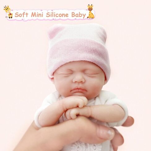 Mire & Mire Reborn Baby Baby Dolls 7 بوصة دمية سيليكون دمى حديثي الولادة واقعية طفل دمى السيليكون الكامل إجهاد الجسم مصنوعة （b） in Kuwait