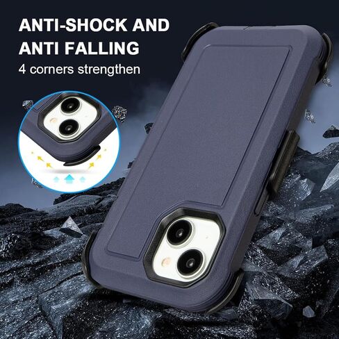 for Black iPhone 16 Plus Case with Belt Clip, for Shockproof iPhone 16 Plus Case Heavy Duty,3 Layers of Sturdy,Anti-Drop,Military-Grade Defender Cover for iPhone 16 Plus Case Black in Kuwait