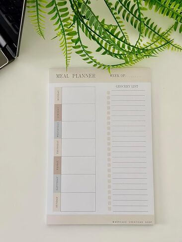 Weekly Meal Planner- Magnetic Refrigerator Menu Planner with 52 Tear-Off Sheets & Grocery Shopping Lists (9"×6"）(Blue) in Kuwait